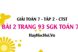Giải bài 2 trang 93 Toán 7 tập 2 SGK Chân trời sáng tạo